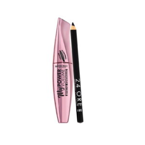 set deborah: 24h extra, gel pencil eyeliner, black, 1.5 g + my power, waterproof, volumizing, mascara, black, 14 ml