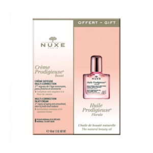 huile prodigieuse florale set nuxe: creme prodigieuse boost, smoothing, cream, for face, 40 ml + prodigieuse florale, anti ageing, serum, for face, 10 ml