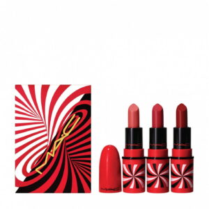 tiny tricks set mac: mini, cream lipstick, awespicious, 1.7 g + + mini, matte, cream lipstick, sleight of grand, 1.8 g *miniature