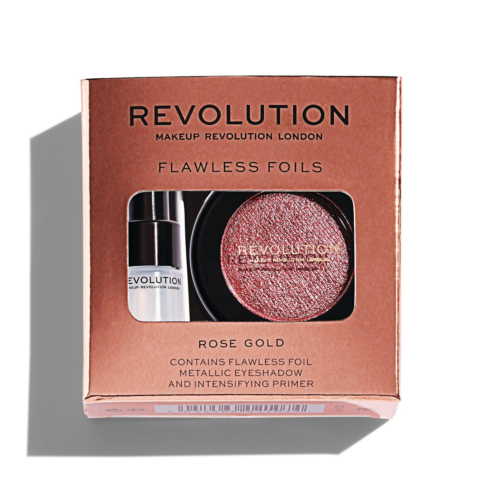 set makeup revolution: flawless foils, vegan, eyeshadow primer, 2 ml + flawless foils, vegan, eyeshadow palette, rose gold, 2 g set makeup revolution: flawless foils, vegan, eyeshadow primer, 2 ml + flawless foils, vegan, eyeshadow palette, rose gold, 2 g