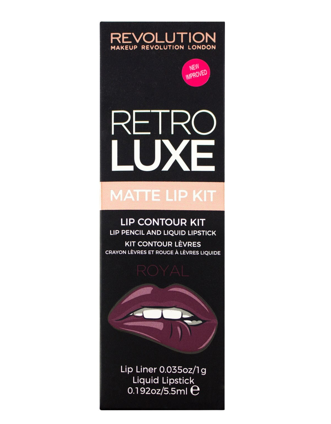 set makeup revolution: retro luxe, matte, liquid lipstick, royal, 5.5 ml + retro luxe, lip liner, royal, 1 g set makeup revolution: retro luxe, matte, liquid lipstick, royal, 5.5 ml + retro luxe, lip liner, royal, 1 g