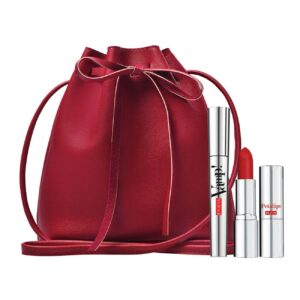 set pupa: vamp! definition, paraben free, waterproof, lash defining, mascara, 001, extra black, 9 ml + petalips, paraben free, matte, cream lipstick, 015, dahlia petal, 3.5 g