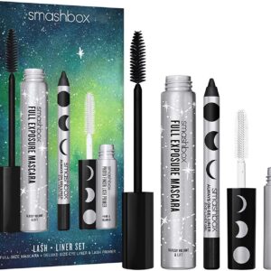 set smashbox: photo finish, eyelash primer, 4 ml + always on, gel pencil eyeliner, brewed, 1.2 g + full exposure, waterproof, volumizing, mascara, black, 9.56 ml