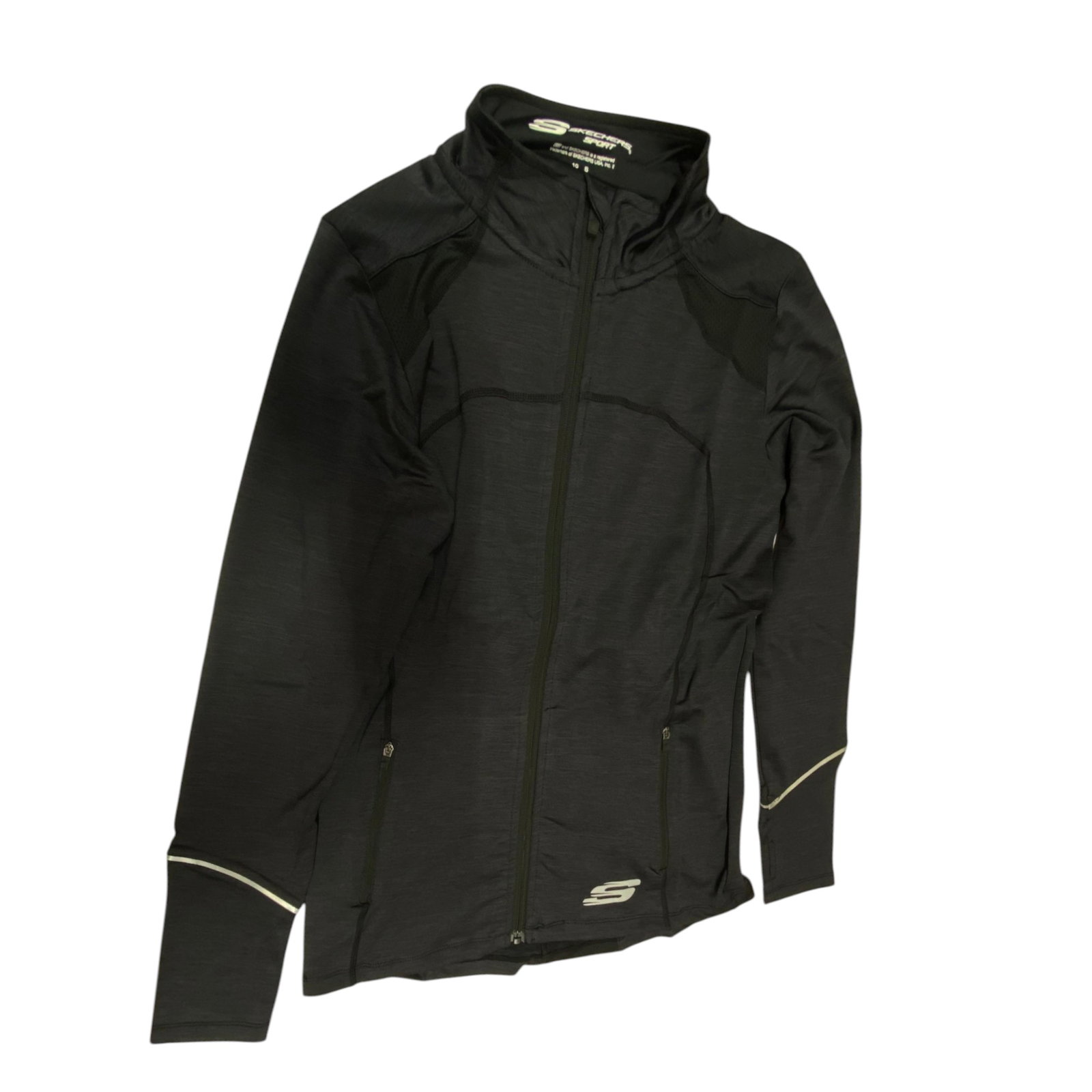 skechers, leia mari, sports women synthetic jacket, black, size 10 skechers, leia mari, sports women synthetic jacket, black, size 10