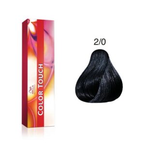 wella professionals, color touch, ammonia free, semi permanent hair dye, 2/0 black, 60 ml