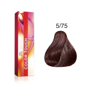 wella professionals, color touch, ammonia free, semi permanent hair dye, 5/75 light chestnut brown mahogany, 60 ml