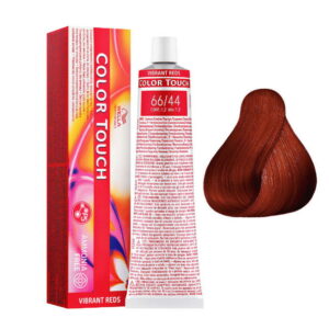 wella professionals, color touch, ammonia free, semi permanent hair dye, 66/44 dark blonde intensive red, 60 ml