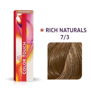 wella professionals, color touch, ammonia free, semi permanent hair dye, 7/3 medium gold blonde, 60 ml
