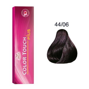 wella professionals, color touch plus, ammonia free, semi permanent hair dye, 44/06 intense medium natural violet brown, 60 ml