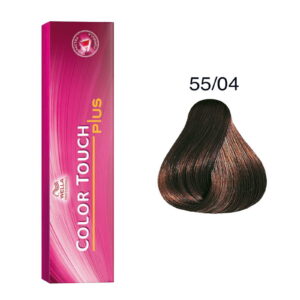 wella professionals, color touch plus, ammonia free, semi permanent hair dye, 55/04 intense light natural red brown, 60 ml