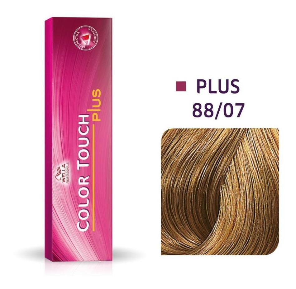 wella professionals, color touch plus, ammonia free, semi permanent hair dye, 88/07 light blonde natural intense chestnut, 60 ml wella professionals, color touch plus, ammonia free, semi permanent hair dye, 88/07 light blonde natural intense chestnut, 60 ml