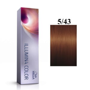 wella professionals, illumina color, permanent hair dye, 5/43 light chestnut golden red, 60 ml
