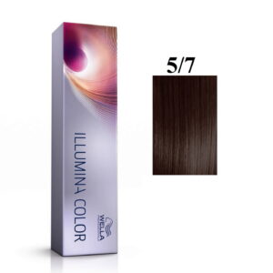 wella professionals, illumina color, permanent hair dye, 5/7 light chestnut brown, 60 ml