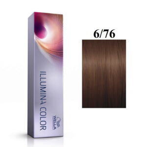 wella professionals, illumina color, permanent hair dye, 6/76 dark blonde violet chestnut, 60 ml