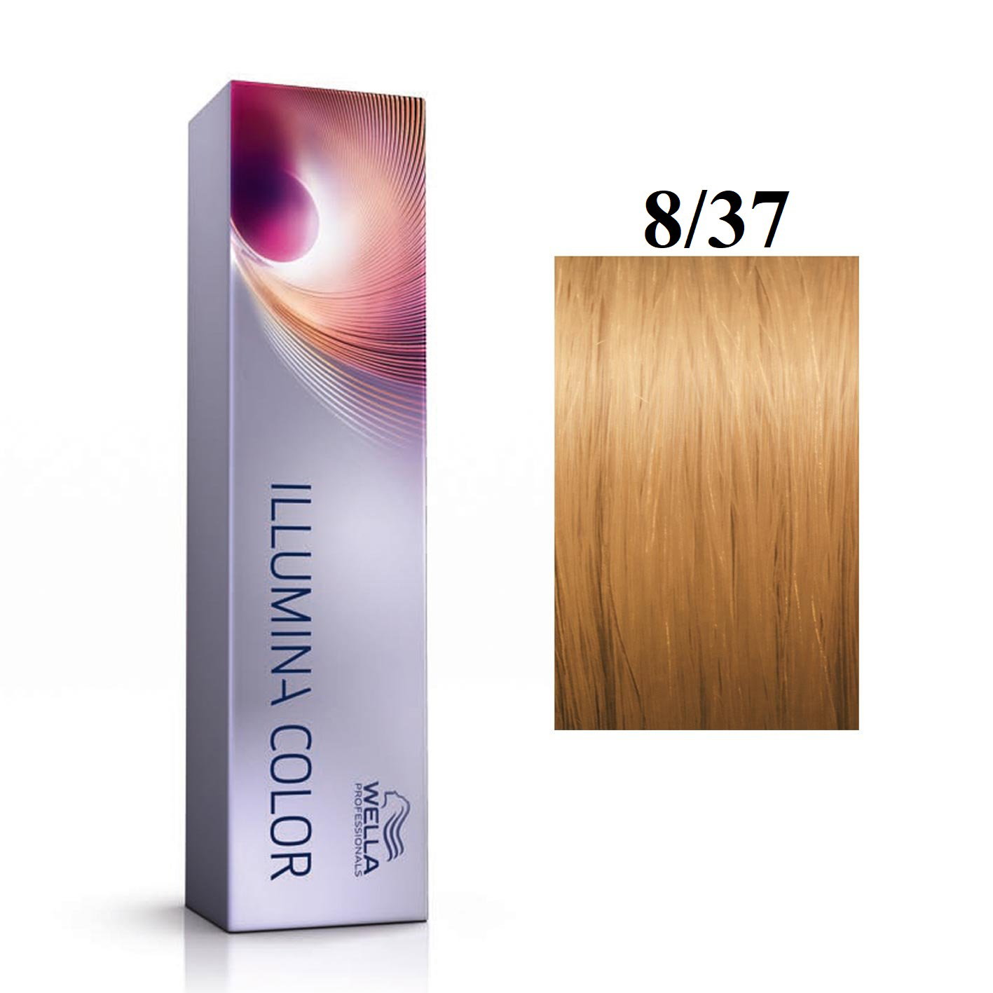 wella professionals, illumina color, permanent hair dye, 8/37 light blond golden chestnut, 60 ml wella professionals, illumina color, permanent hair dye, 8/37 light blond golden chestnut, 60 ml