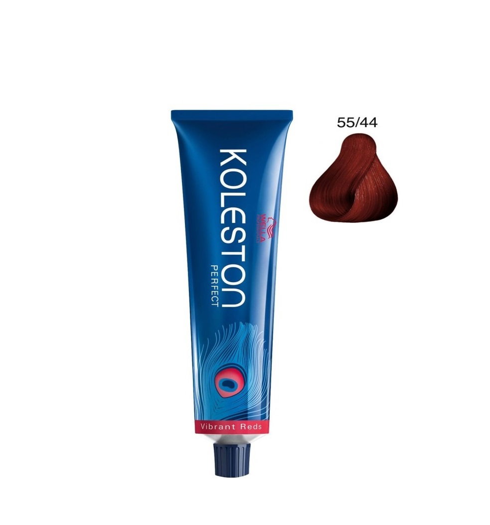 wella professionals, koleston perfect me+, permanent hair dye, 55/44 intense light brown red red, 60 ml wella professionals, koleston perfect me+, permanent hair dye, 55/44 intense light brown red red, 60 ml