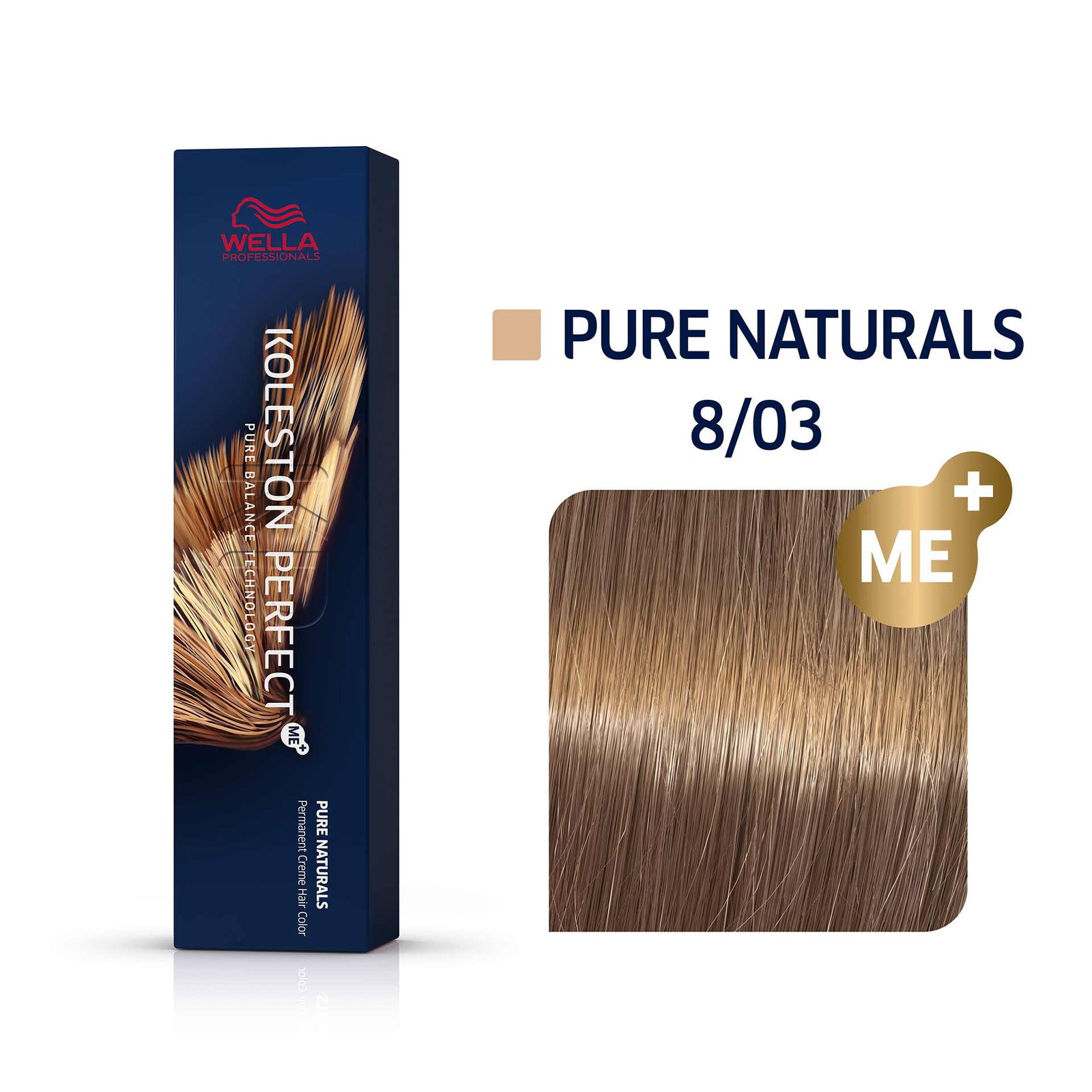 wella professionals, koleston perfect me+, permanent hair dye, 8/03 light blond natural golden, 60 ml wella professionals, koleston perfect me+, permanent hair dye, 8/03 light blond natural golden, 60 ml