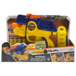 zuru, x shot excel dual, toy gun, for boys, 8+ years